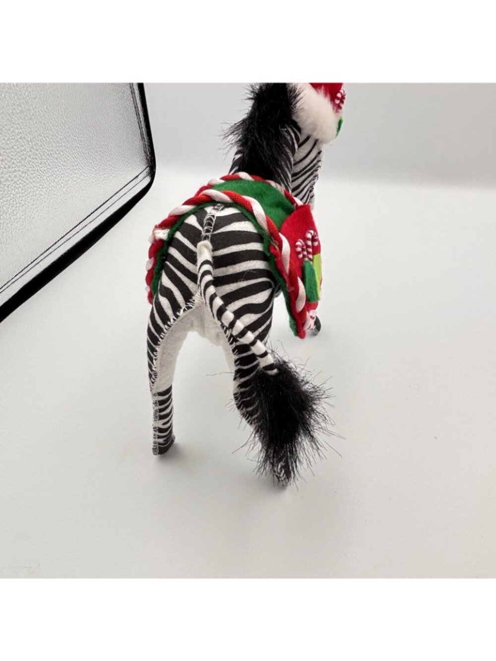 Annalee Dolls Christmas Zebra Candy Canes Santa Hat Plush Red Saddle Black 7” - Picture 8 of 12